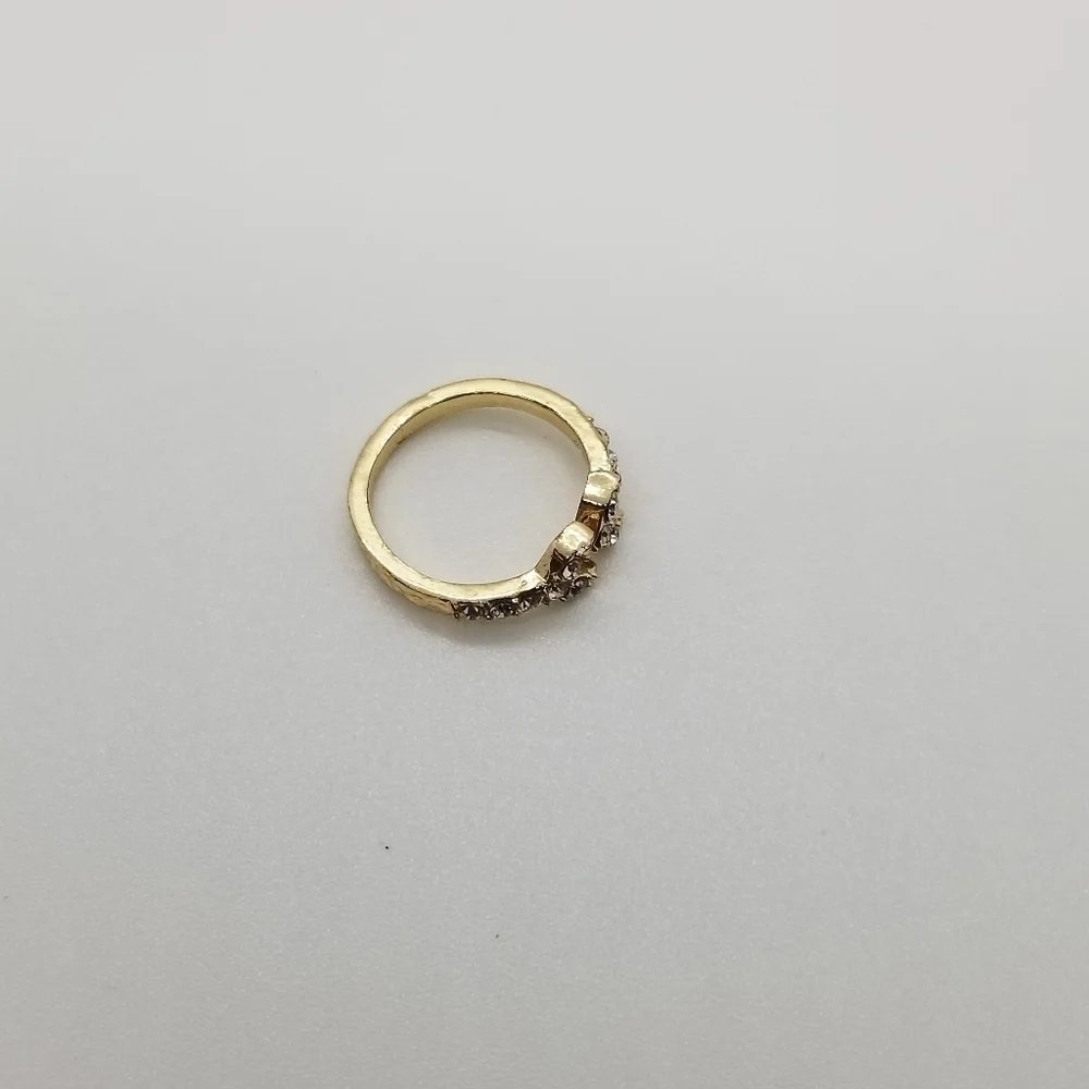Jewelrystorm endless arrow gold rhinestone ring size 4.75
